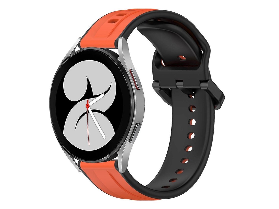 Pulseira De Silicone Bicolor Com Formato Convexo Para Samsung Galaxy Watch 4 (40 Mm X 20 Mm).