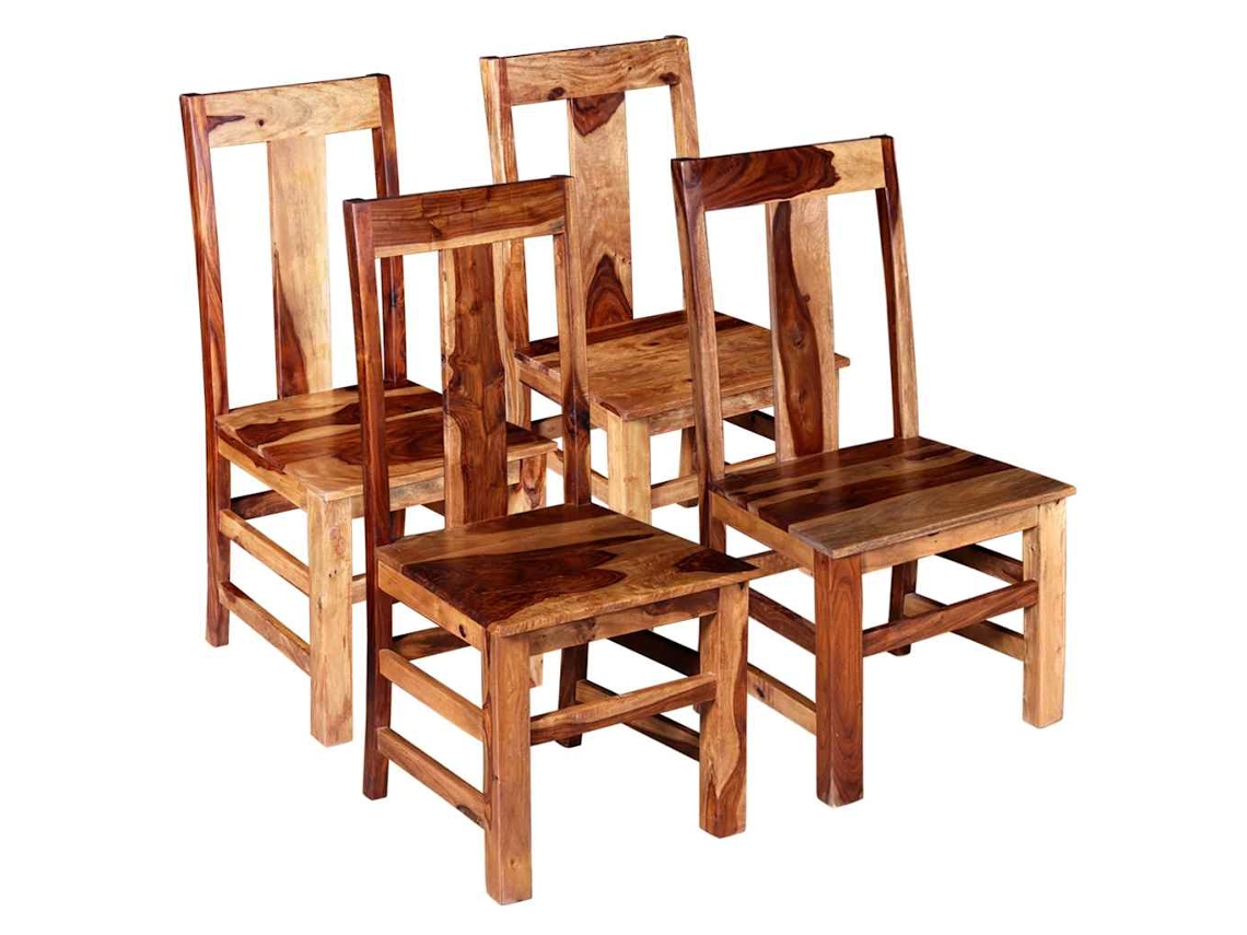 Vidaxl Cadeiras De Jantar 4 Pcs Madeira Maciça