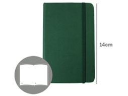 Bloco Notas Liso14X9Cm Semi Pele Verde Esmeralda 116 Flh Agenda