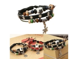 Pulseira De Couro Vintage Unissex