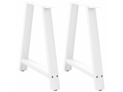 Vidaxl Pés Para Mesa De Jantar Em Formato A, 2 Peças, Branco, 80x (72-73) Cm, Aço