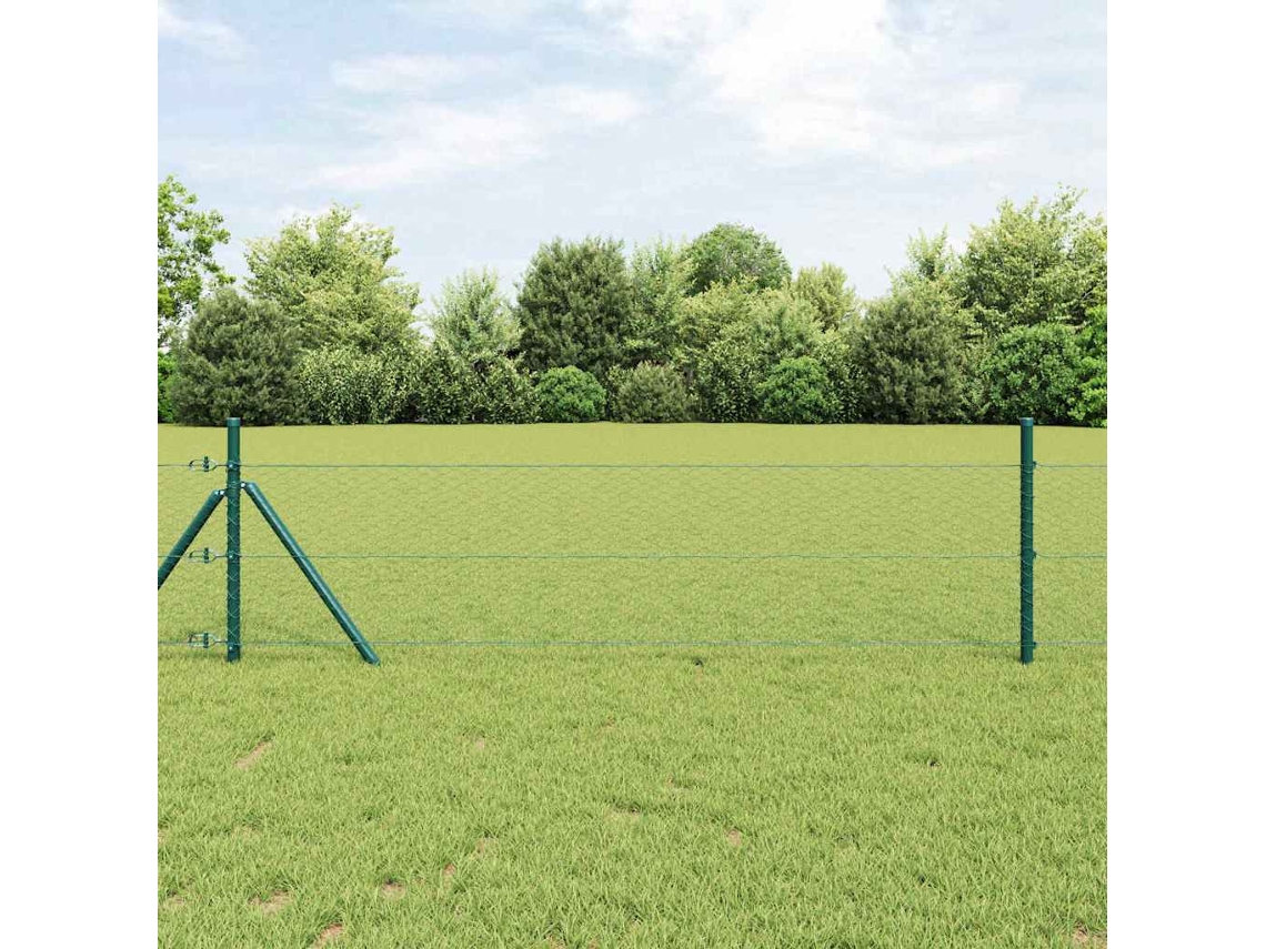 Vidaxl Fixação Para Cerca Hexagonal No Chão 10 X 0,5 M Verde Malha