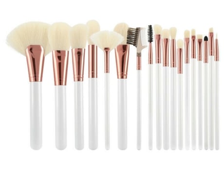Conjunto de pincéis de maquiagem branco e cru 18 peças TOOLS FOR BEAUTY