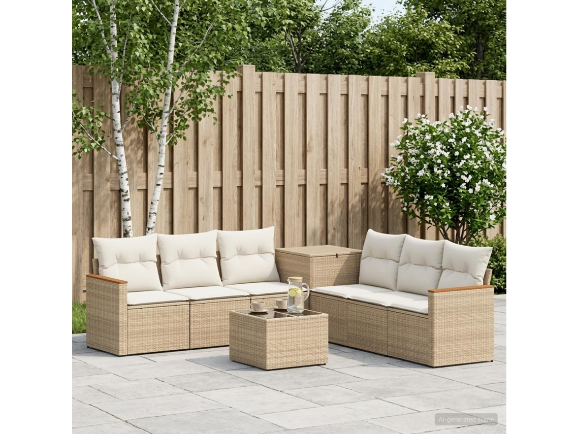 Vidaxl Conjunto De Sofás 8 Unid. Bege E Branco Creme