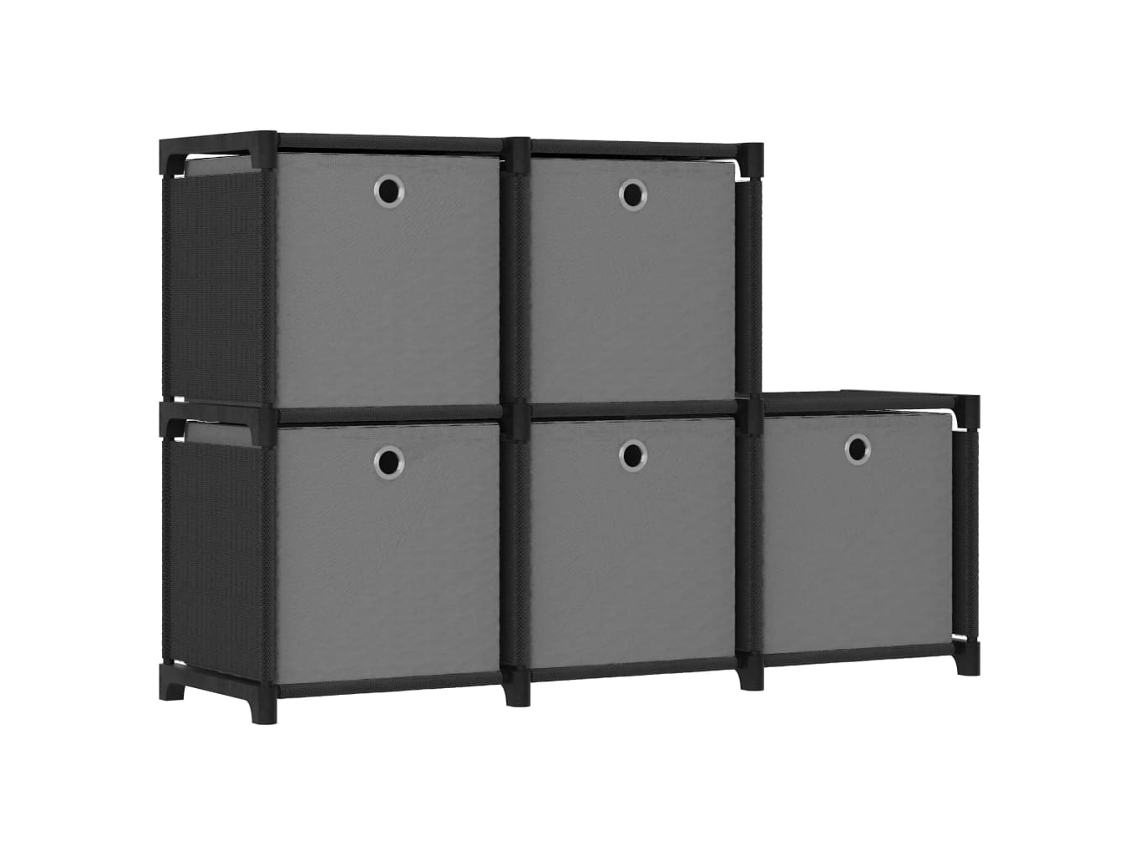 Display Shelf, Display Shelves Vidaxl Preto Tecido (5 Cubos )