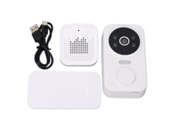 Timbre De Porta Sem Fio Com Vídeo 480p Hd Interfone Visão Noturna Bateria Integrada Smart Tuya Para Segurança Residencial M8 Branco