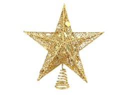 Enfeites De Árvore De Natal Em Metal Com Glitter Dourado Para Decoração De Casa Olysi Shop (pacote Com 2, Dourado)