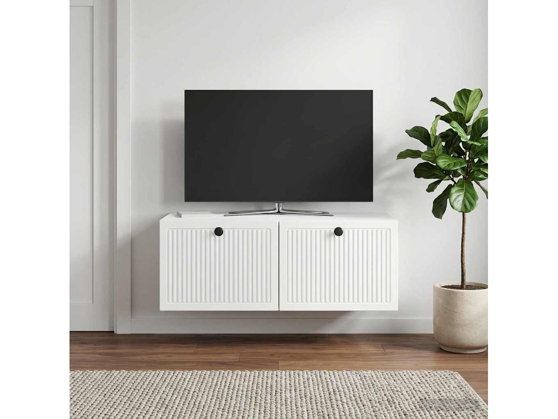 Vidaxl Gabinete De Tv De Parede Branco Brilhante 78,5 X 41 X 30 Cm