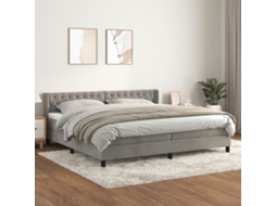 Vidaxl Cama Com Molas/colchão 200x200 Cm Veludo Cinzento-claro
