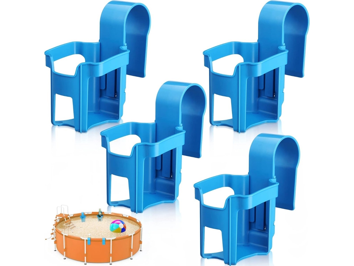 Conjunto Com 4 Unidades - Suporte Portátil Para Garrafas - Suporte Para Bebidas - Azul - 9,2*9,2*6 Cm