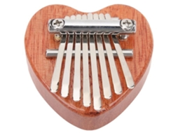 8 Melody Thumb Piano Heart Shaped Piano Thumb Piano Mogno Crisp 8 Tunes Instrumento de Teclado Portátil