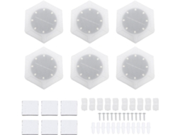 Conjunto De 6 Luminárias Parede Hexagonais Sem Fio Com Sensor Luz, À