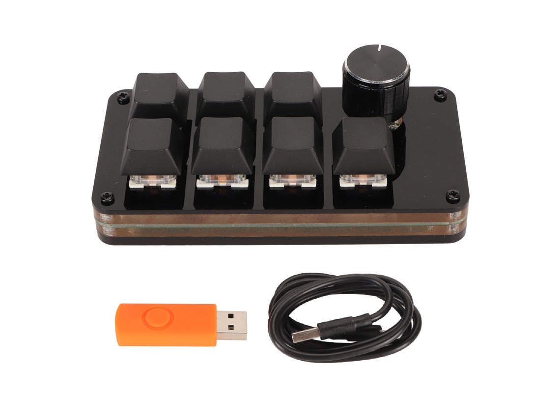 Aetheria teclado Mecânico One Handed Mini 7 Teclas Hotswap Blue Switch com Knob para Gaming e Trabalho