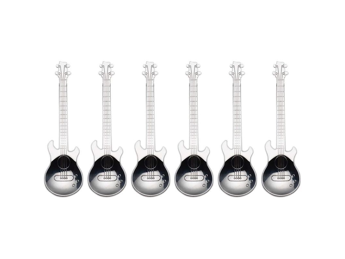 2026 colheres em Forma de Guitarra de Aço Inoxidável 18/10 Lindas Colheres para Café Casa Presente