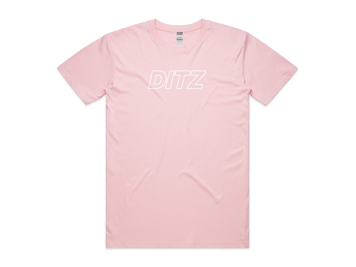 Camiseta rosa com logo Ditz Ditz, modelo Rockstone, unissex, para adultos, mais vendida, tamanho: P