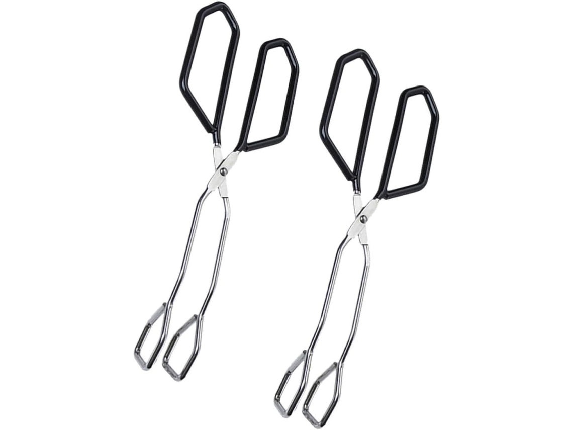Conjunto De 2 Pinças Antiescaldantes Aboofan Em Aço Inoxidável, Modelo Longo, Versáteis Para Churrasco E Servir