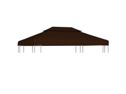 Vidaxl Cobertura Gazebo C/ 2 Camadas 310 G/m² 4x3 M Castanho