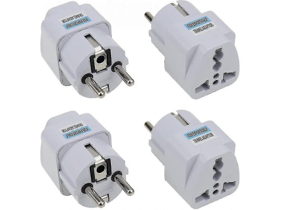 Adaptador De Tomada De Viagem Universal França 4 Peças Adaptador De Tomada Europa Travel Ce Certificação Internacional Branco Hengjian