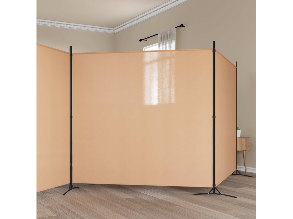 Vidaxl Divisória De Quatro Painéis Bege 698 X 180 Cm Tecido
