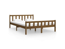 Bed Frame, Bed Frames Vidaxl Marrom Madeira (150 X 200 Cm)