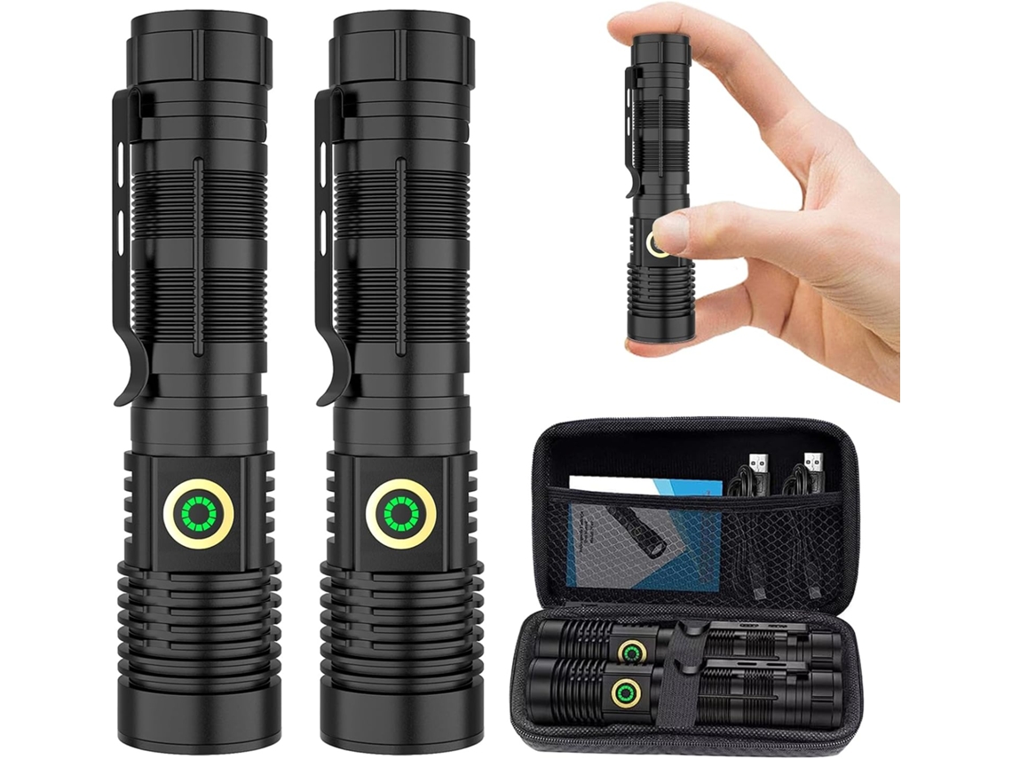 Kit Com 2 Unidades Lanterna Led Recarregável