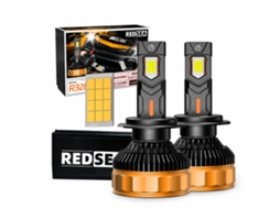 Lâmpadas Led Para Faróis Redsea 9006/hb4, 300w 30000 Lm, Preto E Dourado