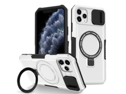 Capa Zruxe Compativel Com Iphone 11 Pro Max (camshield Deslizante - Magsafe - Tpu Hybrid Pc - Preto - Branco)