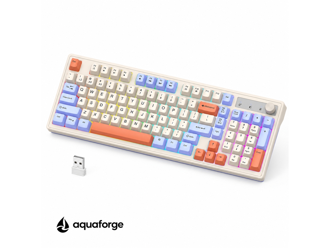 Teclado Sem Fio Retroiluminado Azul