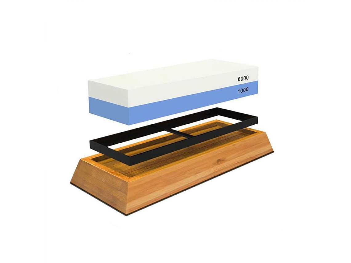 VYLARA Conjunto De Afiador De Facas Profissional, Pedra De Afiar Úmida De Precisão Com Grão Duplo 1000/6000, Base Antiderrapante, Guia De Ângulo E Pedra De N