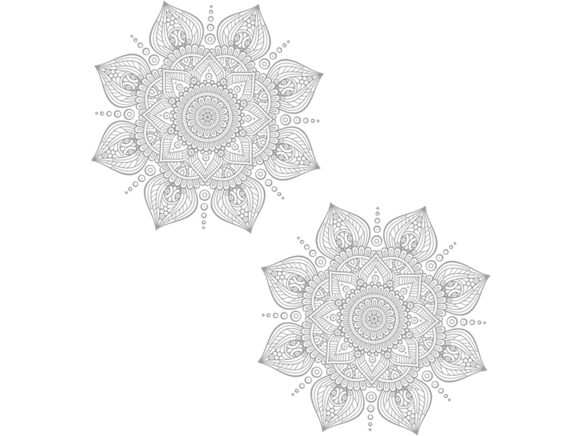 Conjunto De 2 Adesivos De Parede Étnicos Mandala Decorativos, Removíveis, Para Yoga, Para Casa E Sala De Estar
