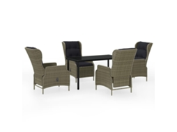 Garden Dining Set, Garden Dining Sets Vidaxl Marrom Rattan / Vime (140 Cm Table Length)