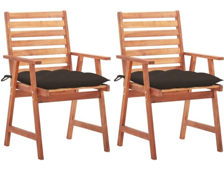 Conjunto 2 Cadeiras de Exterior  c/Almofadas 3064343 (56x62x92 cm - Madeira de Acácia)