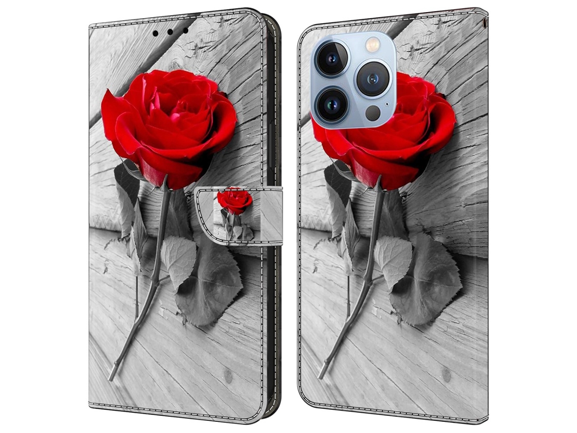 Capa Em Couro Pu Magnético Para Apple Iphone 16 Pro - Rosa