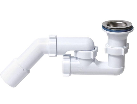 P-Trap de 70 mm para Dreno de Resíduos de Banheira ou Chuveiro com Filtro em Aço Inoxidável