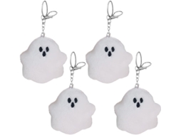 Conjunto De 4 Chaveiros Fantasmas Pelúcia Para O Halloween, Enfeites