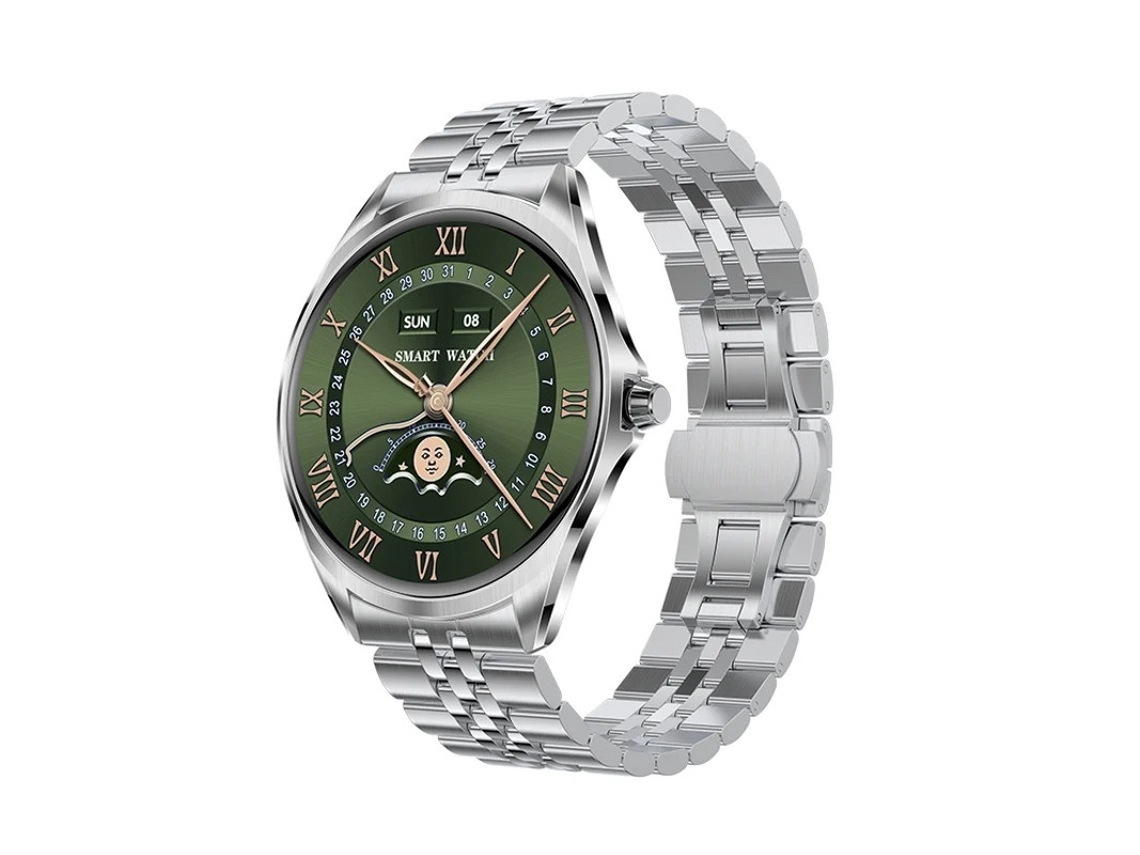 Yizhood Silver 1,43 polegadas Amoled Fabric Smartwatch com chamadas Bluetooth e modos esportivos