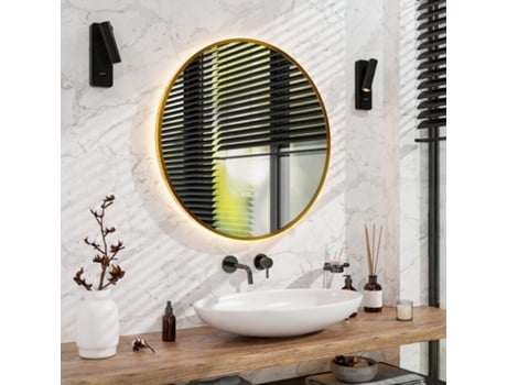 Espelho De Banheiro 80 Cm Moldura Preta Mirlux