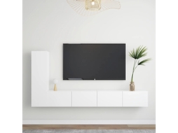 3 Pcs Conjunto De Móveis De Tv Derivados De Madeira Branco DKD HOME DECOR
