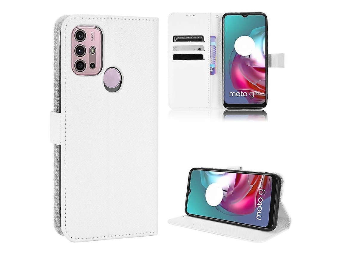 Capa De Celular Em Couro Com Textura De Diamante Para Motorola Moto G30 / G10 / G20 / G10 Power