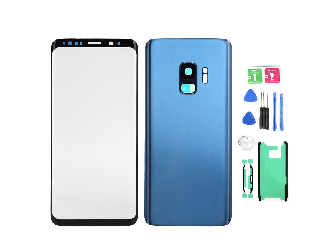 Mali conjunto de Reposição de Vidro Traseiro e Tela Frontal para Samsung S9 G960 Azul