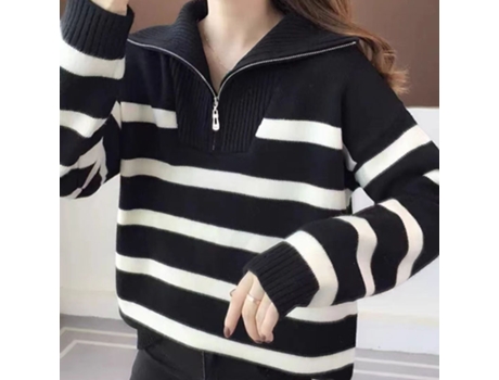 Vestido De Mulher Viviliyya Longa Listrado Preto (0s. 1m. 2l. 3xl)