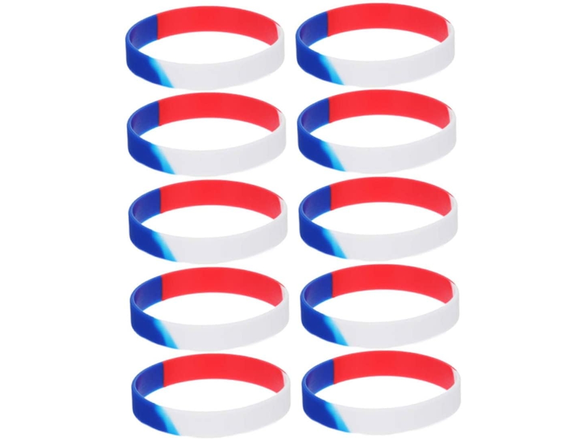Conjunto de pulseiras Stobok para o Dia da Independência, 10 peças, pulseiras coloridas unissex para festa.