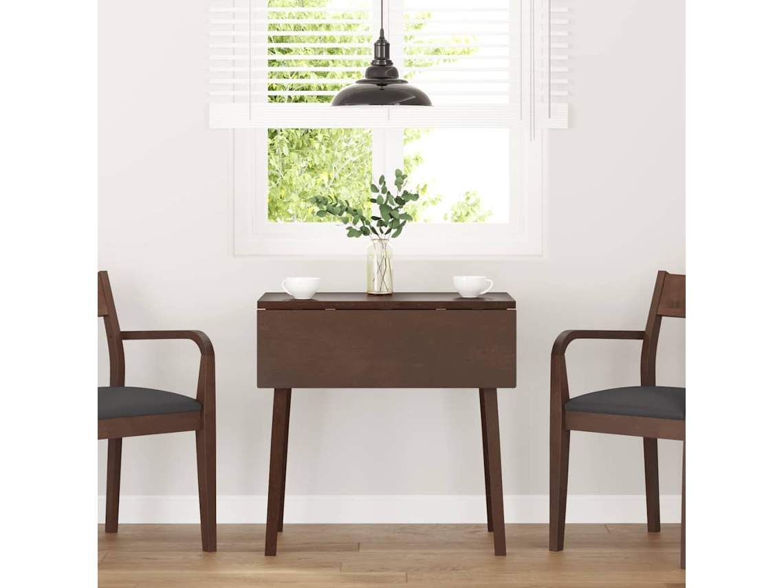 Vidaxl Mesa De Jantar Madeira Seringueira Maciça Castanho