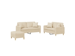 Sofa Set, Sofa Sets Vidaxl Creme Tecido (n/a)