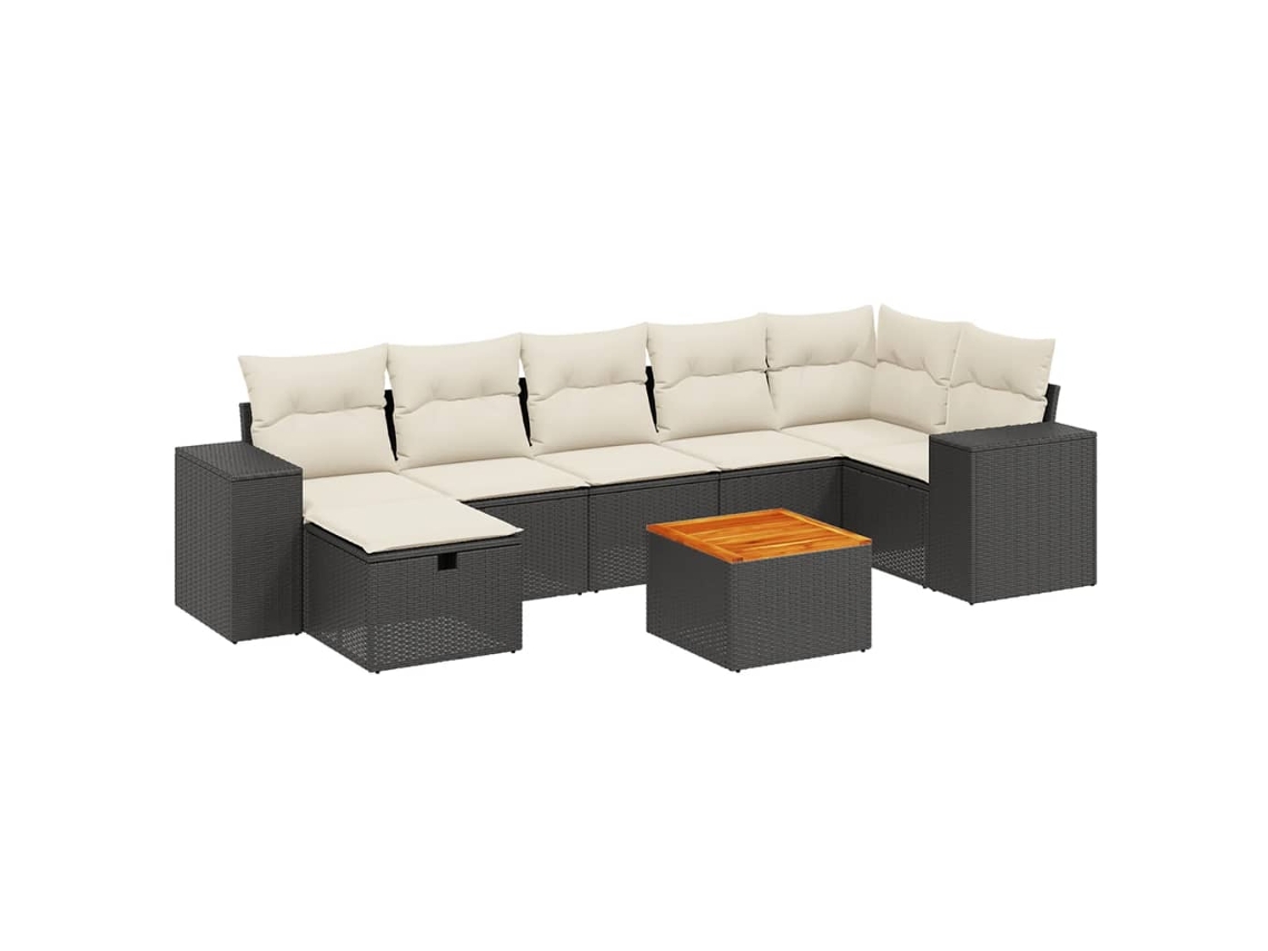Garden Sofa Set, Garden Sofa Sets Vidaxl Preto Rattan / Vime (n/a)