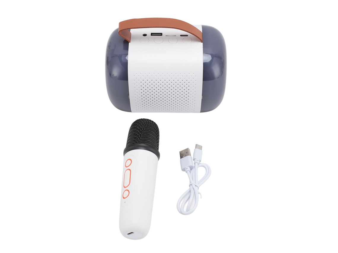 Máquina de Karaokê com alto-falante de luz RGB e microfone sem fio EOOCOO