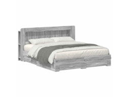 Vidaxl Estrutura De Cama Com Armazenamento Sonoma Cinzento