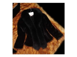 2026 chaqueta de Invierno de Piel Falsa Lujosa para Mujer Estilo Plush Corta Byn M Negro
