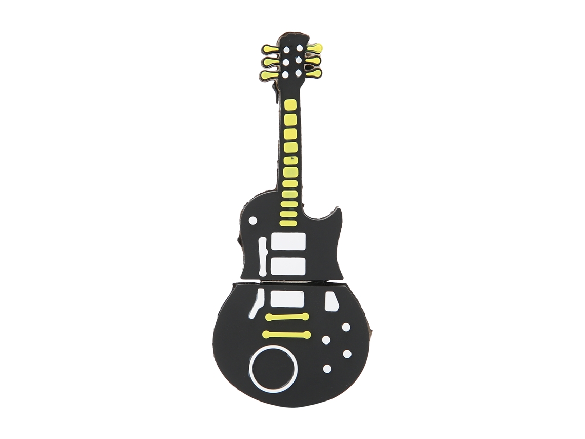 Pen Drive Portátil Em Forma De Guitarra Cartunizada Com 16gb De Memória Usb