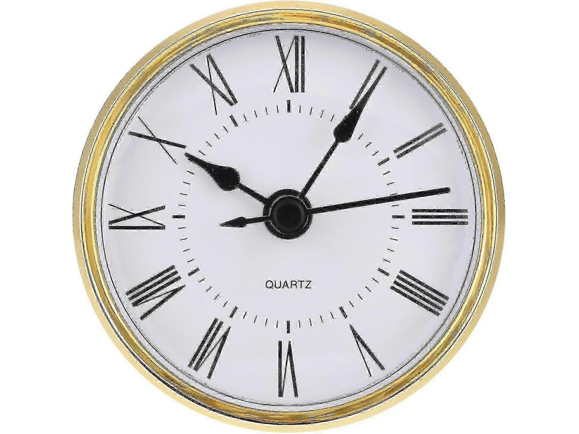 2025 2.8 Inch (70 Mm) Roman Numeral Quartz Clock Insert With Gold Trim